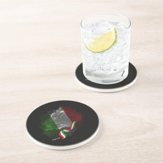 Dessous De Verre En Grès Drapeau italien (Côté)