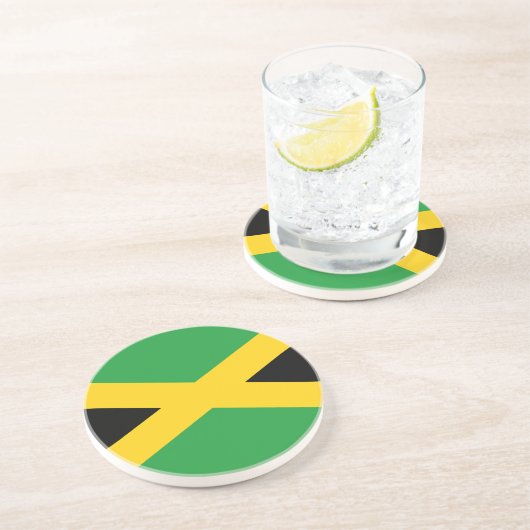Dessous De Verre En Grès Drapeau Jamaïque  (Côté)