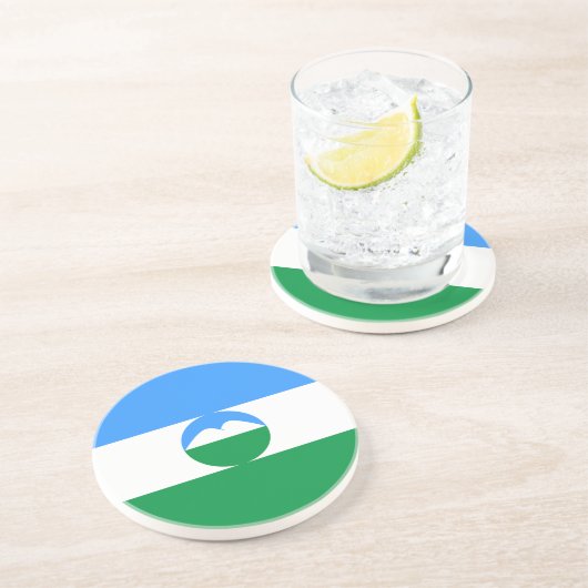 Dessous De Verre En Grès Drapeau Kabardino Balkaria (Côté)