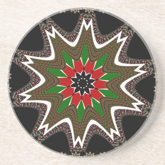 Dessous De Verre En Grès Drapeau kényan couleurs Art Imprimer/graphique (Devant)