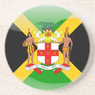 Dessous De Verre En Grès Drapeau laqué jamaïcain