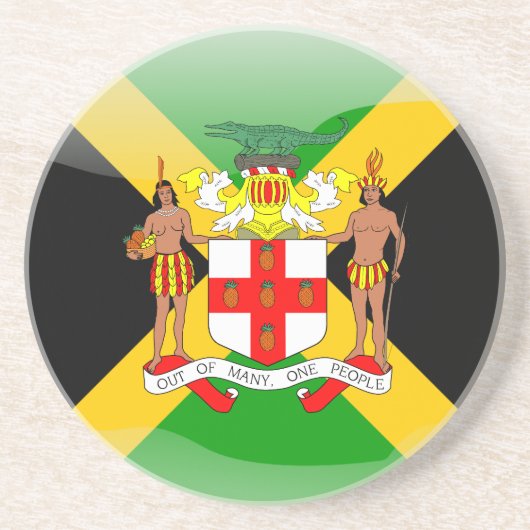 Dessous De Verre En Grès Drapeau laqué jamaïcain (Devant)