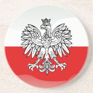 Dessous De Verre En Grès Drapeau laqué polonais
