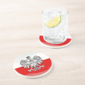 Dessous De Verre En Grès Drapeau laqué polonais (Côté)