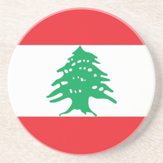 Dessous De Verre En Grès Drapeau libanais (Devant)