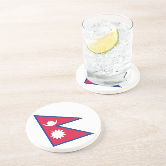 Dessous De Verre En Grès Drapeau népalais (Côté)