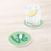 Dessous De Verre En Grès Drapeau nigérian en forme de cœur LOVE vert (Côté)