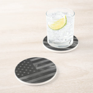 Dessous De Verre En Grès Drapeau noir