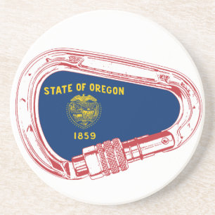 Dessous De Verre En Grès Drapeau Oregon Escalade carabiner
