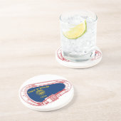 Dessous De Verre En Grès Drapeau Oregon Escalade carabiner (Côté)