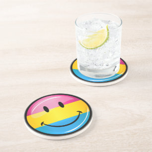 Dessous De Verre En Grès Drapeau Pansexual de sourire de fierté