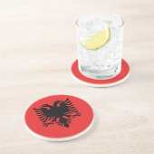 Dessous De Verre En Grès Drapeau patriotique albanais (Côté)