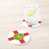 Dessous De Verre En Grès Drapeau patriotique d'Aurigny (Côté)