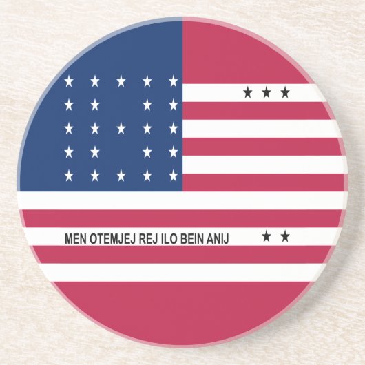 Dessous De Verre En Grès Drapeau patriotique de l'atoll de Bikini (Devant)