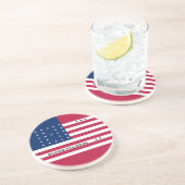 Dessous De Verre En Grès Drapeau patriotique de l'atoll de Bikini (Côté)