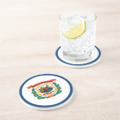 Dessous De Verre En Grès Drapeau patriotique de l'État de Virginie-Occident (Côté)