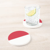 Dessous De Verre En Grès Drapeau patriotique de Monaco (Côté)