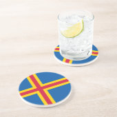 Dessous De Verre En Grès Drapeau patriotique des îles Åland (Côté)