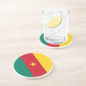 Dessous De Verre En Grès Drapeau patriotique du Cameroun (Côté)