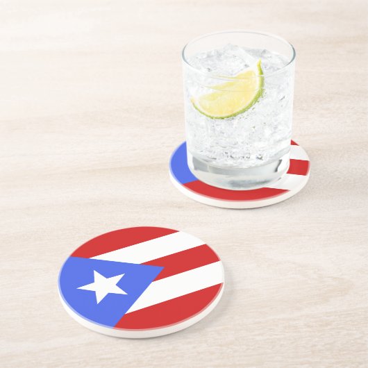 Dessous De Verre En Grès Drapeau Porto Rico (Côté)