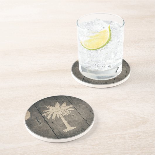 Dessous De Verre En Grès Drapeau robuste en Caroline du Sud (Côté)