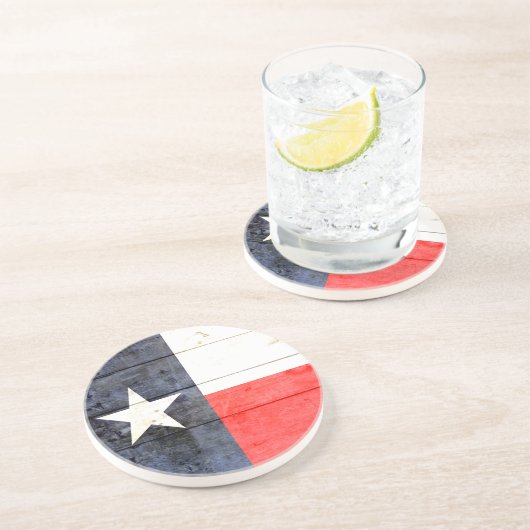 Dessous De Verre En Grès Drapeau rustique du Texas (Côté)