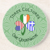 Dessous De Verre En Grès Drapeau Shamrock grec (Devant)