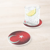 Dessous De Verre En Grès Drapeau stylisé de Turquie (Côté)