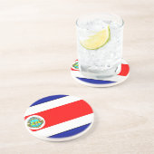 Dessous De Verre En Grès Drapeau stylisé du Costa Rica (Côté)