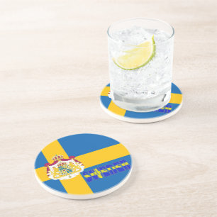 Dessous De Verre En Grès Drapeau suédois