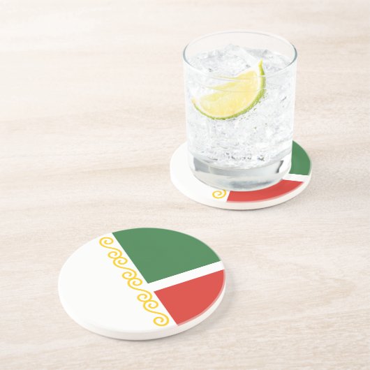 Dessous De Verre En Grès Drapeau tchétchène (Côté)