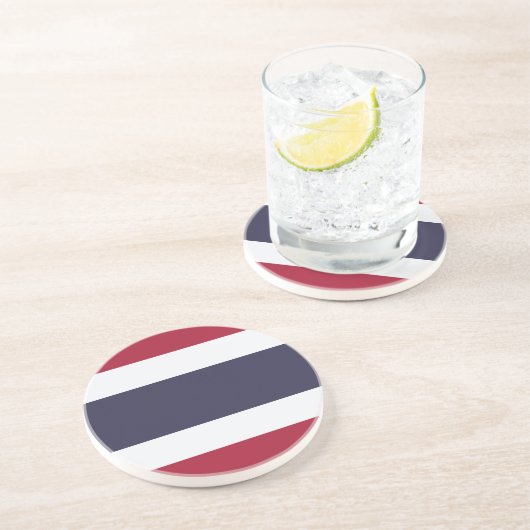 Dessous De Verre En Grès Drapeau Thaïlande  (Côté)