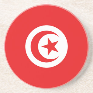 Dessous De Verre En Grès Drapeau Tunisie
