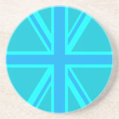 Dessous De Verre En Grès Drapeau Turquoise Union Jack (Devant)