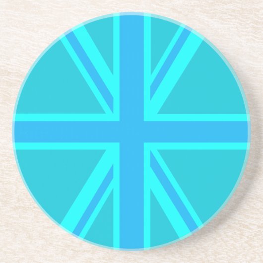 Dessous De Verre En Grès Drapeau Turquoise Union Jack (Devant)