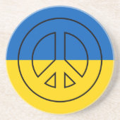 Dessous De Verre En Grès drapeau ukrainien signe de paix (Devant)
