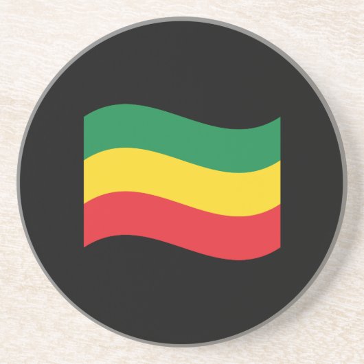 Dessous De Verre En Grès Drapeau vert, or (jaune) et rouge (Devant)