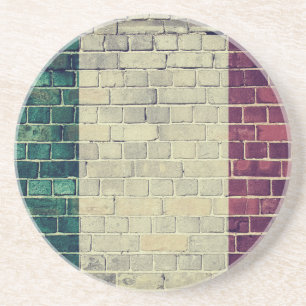 Dessous De Verre En Grès Drapeau vintage Italie