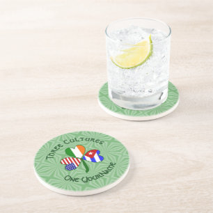 Dessous De Verre En Grès Drapeaux Américains Irlandais Cubains Shamrock Vot