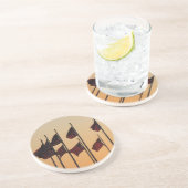 Dessous De Verre En Grès Drapeaux au coucher du soleil American Patriotic U (Côté)