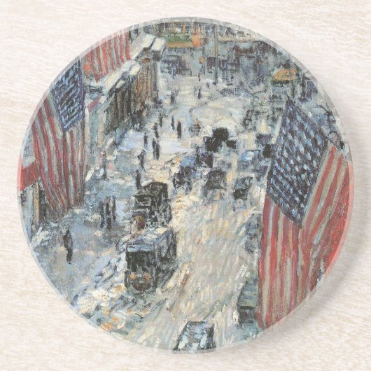 Dessous De Verre En Grès Drapeaux sur la 57e Rue par Frederick Childe Hassa (Devant)