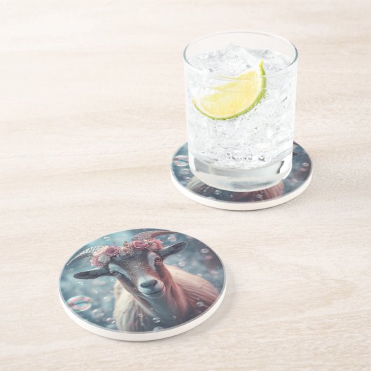 Dessous De Verre En Grès Dreamy Goat Art (Côté)
