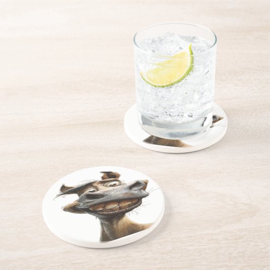 Dessous De Verre En Grès Drôle âne art design (Côté)