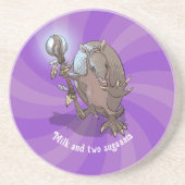 Dessous De Verre En Grès Drôle Armadillo Lait et deux sucres Carton hypnoti (Devant)