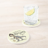 Dessous De Verre En Grès Drôle Charlotte Bronte Saurus Dinosaur Lecteur de  (Côté)