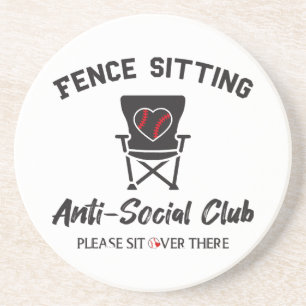 Dessous De Verre En Grès Drôle clôture assis Anti Social Club Baseball Soft