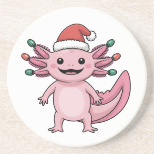 Dessous De Verre En Grès Drôle de chapeau de Noël Santa Axolotl Xmas tenue