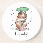 Dessous De Verre En Grès Drôle Guinéen Cochon Continuer à sourire Pluie Dan (Devant)