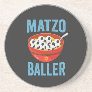 Dessous De Verre En Grès Drôle Hanukkah Football Athlète Juif Matzo Baller