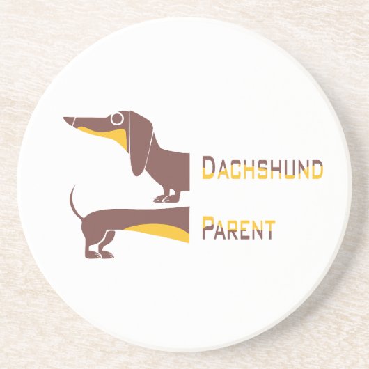 Dessous De Verre En Grès Drôle mignon dachshund pour parent chien long (Devant)